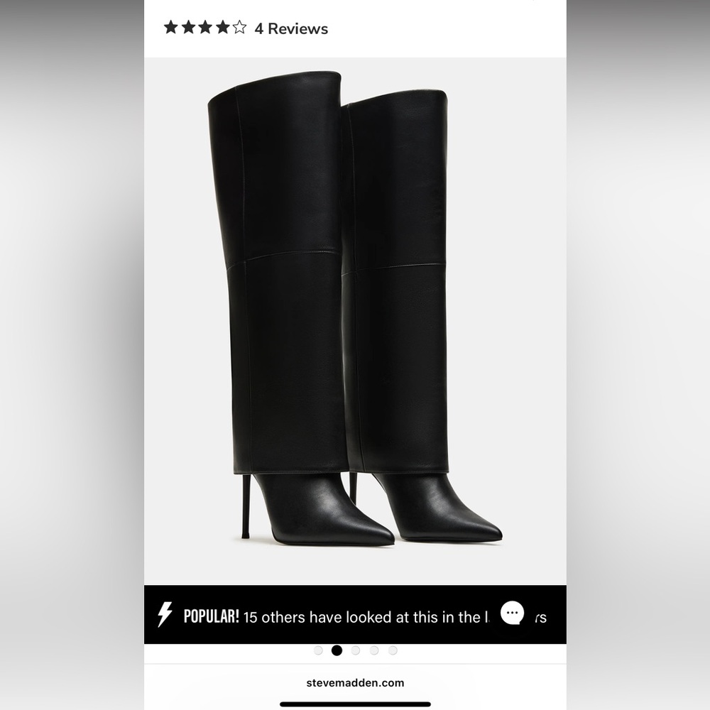 Steve Madden Black Heeled Boots SMITH WIDE CALF SIZE  11